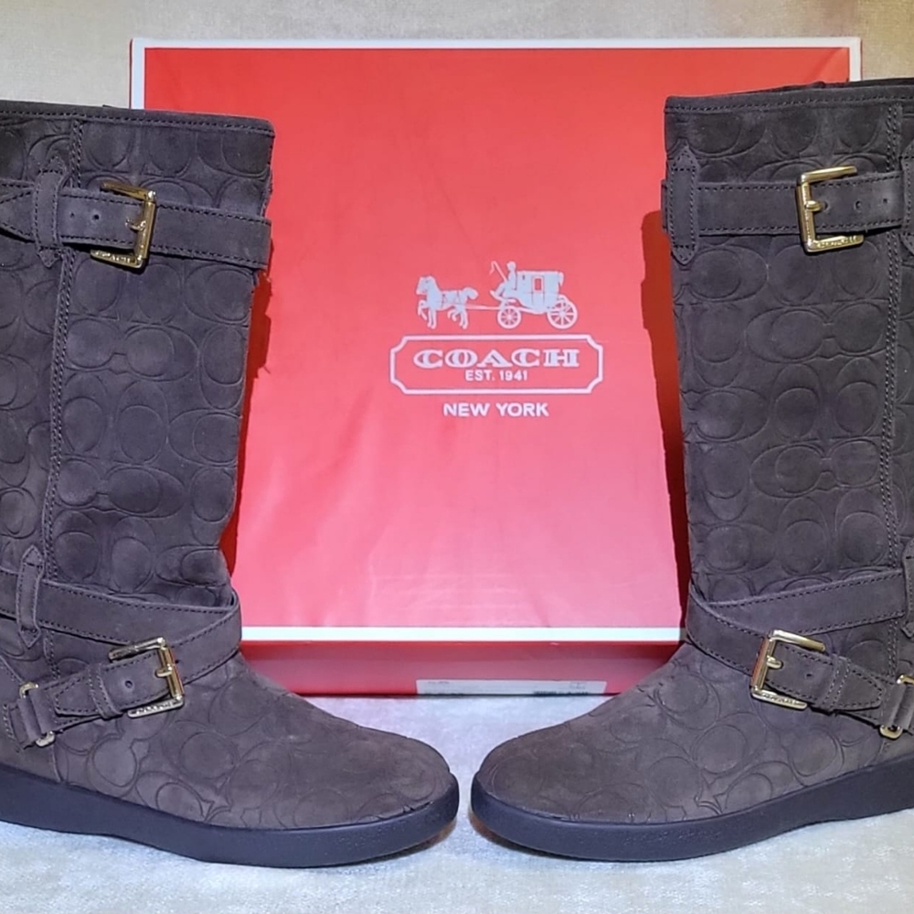 Coach EMBS Suede Chestnut size 5.5 M - Picture 1 of 9